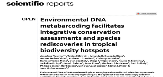 Environmental DNA metabarcoding facilitates integrative conservation assessments and species rediscoveries in tropical biodiversity hotspots